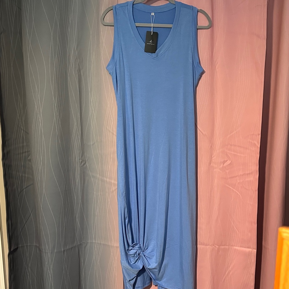 NWT Blue Sleeveless Knot Dress, M